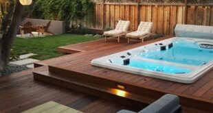 backyard design with jacuzzi