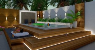 backyard design with jacuzzi