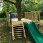 backyard design with playset