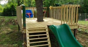 backyard design with playset