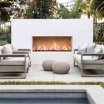 backyard design fireplace