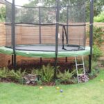 backyard design trampoline