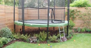 backyard design trampoline