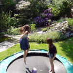 backyard design trampoline