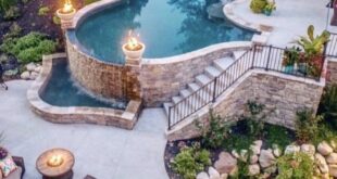 backyard design around pool