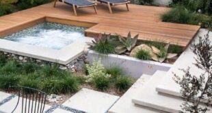 backyard design hot tub