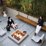 backyard design fireplace