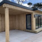 backyard design with shed