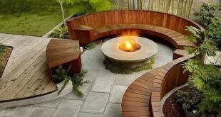 backyard design with fire pit