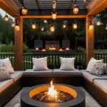 backyard design with pool and fire pit