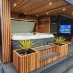 backyard design with jacuzzi