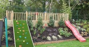 backyard design with playset