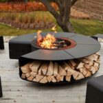 backyard design fireplace