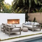 backyard design fireplace