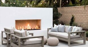 backyard design fireplace