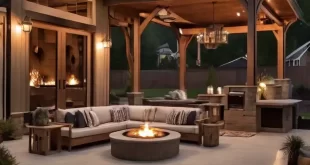 backyard design fireplace