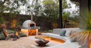 backyard design fireplace