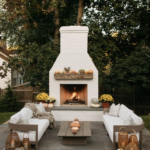 backyard design fireplace