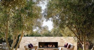 backyard design fireplace