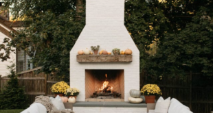 backyard design fireplace