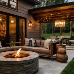 backyard design with fire pit