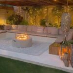 backyard design pool fire pit