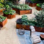 backyard design with vegetable garden