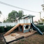 backyard design with playset