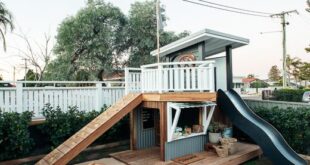 backyard design with playset