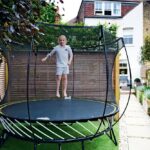 backyard design trampoline