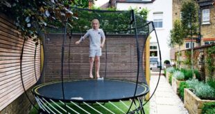 backyard design trampoline