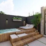 backyard design with jacuzzi