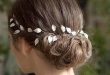 Hochzeit Braut Haarschmuck Tiara zartes Blätterband