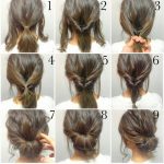 Step by step messy bun updo tutorial short to medium length hair