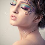 Beautiful young girl with fantasy makeup Stock Photo - 7305038