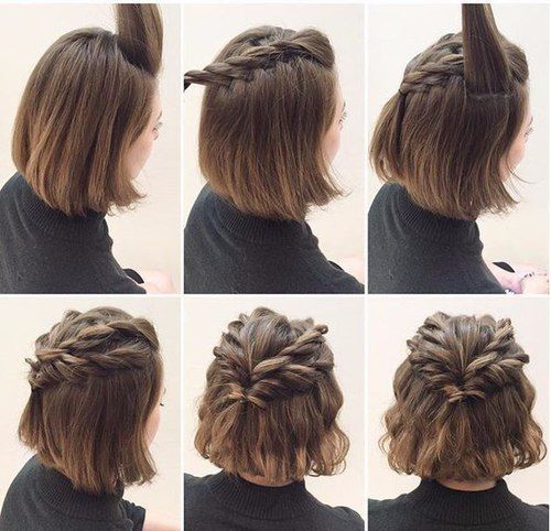 Einfache Nette Frisur für Kurzes Haar-Tutorium | HAIR | Pinterest 