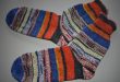 37- 38 gestrickte Socken Opal Hundertwasse Regentag Wellen