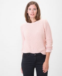 Grob gestrickter Pullover Rosa