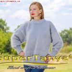Mens Clothes Made to order mens mohair sweater, unisex handgestrickte  pullover in light gray by SuperTanya TLNEHOBGJA