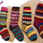Wollsocken Bunt Winter Wollstrümpfe Handgestrickt Haus Socken Strick  Strickmode Winter Leg Warmers Handgestrickte Socken Woll Socken