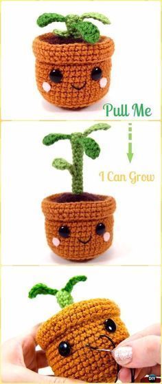Eine Häkel-Pflanze, die wachsen kann! Was für eine süße Idee! Textilkunst