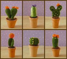 PDF PATTERN To Crochet 6 Miniature Amigurumi Cactus Plants