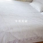 Freies Verschiffen Baumwolle Weiß/Beige Kopie Häkeln Bettdecke Kissenbezug  Voll/Königin Größe Gehäkelte Bettlaken Spitze Bettwäsche