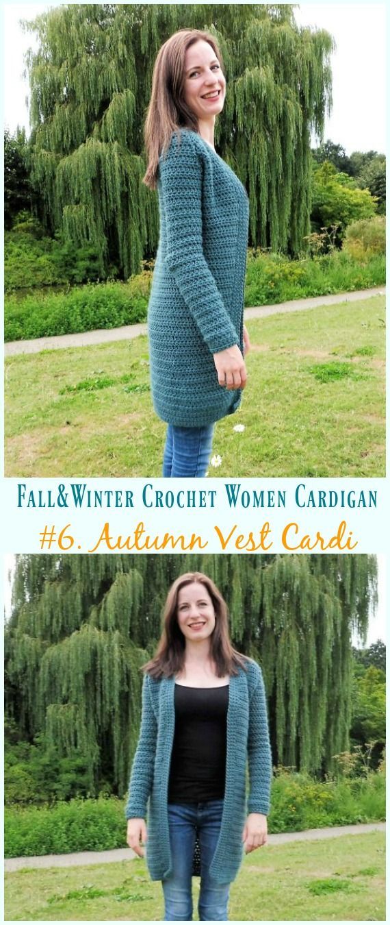 Herbst Weste Strickjacke häkeln kostenlose Muster - Herbst & Winter Frauen # Cardigan; Kostenlos .