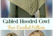 Cabled Hooded Cowl häkeln kostenlose Muster - #Crochet #Cowl & Infinity  Schal Free  #cabled #crochet #hakeln #hooded #infinity #knitting  #knittingcharts