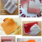 Free Crochet Patterns Textured Dishcloth Roundup | kitchen crochet | Häkeln,  Topflappen, Haken