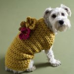 Free crochet pattern - dog sweater with flowers. Perfect for a medium sized  dog. #crochet #doglovers #freepattern #crochetpattern