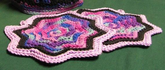 Round Ripple Potholder Crochet Pattern - PDF Download Only - Wee Designs