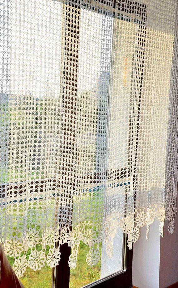 Vorhang gehäkelte Gardine häkeln Vorhang von Katescrochetwork