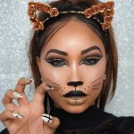 Gold Cat Makeup für Halloween